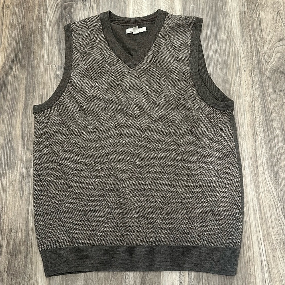 🧶 Nordstrom 100% Merino Wool Argyle Sweater Vest Mens Medium